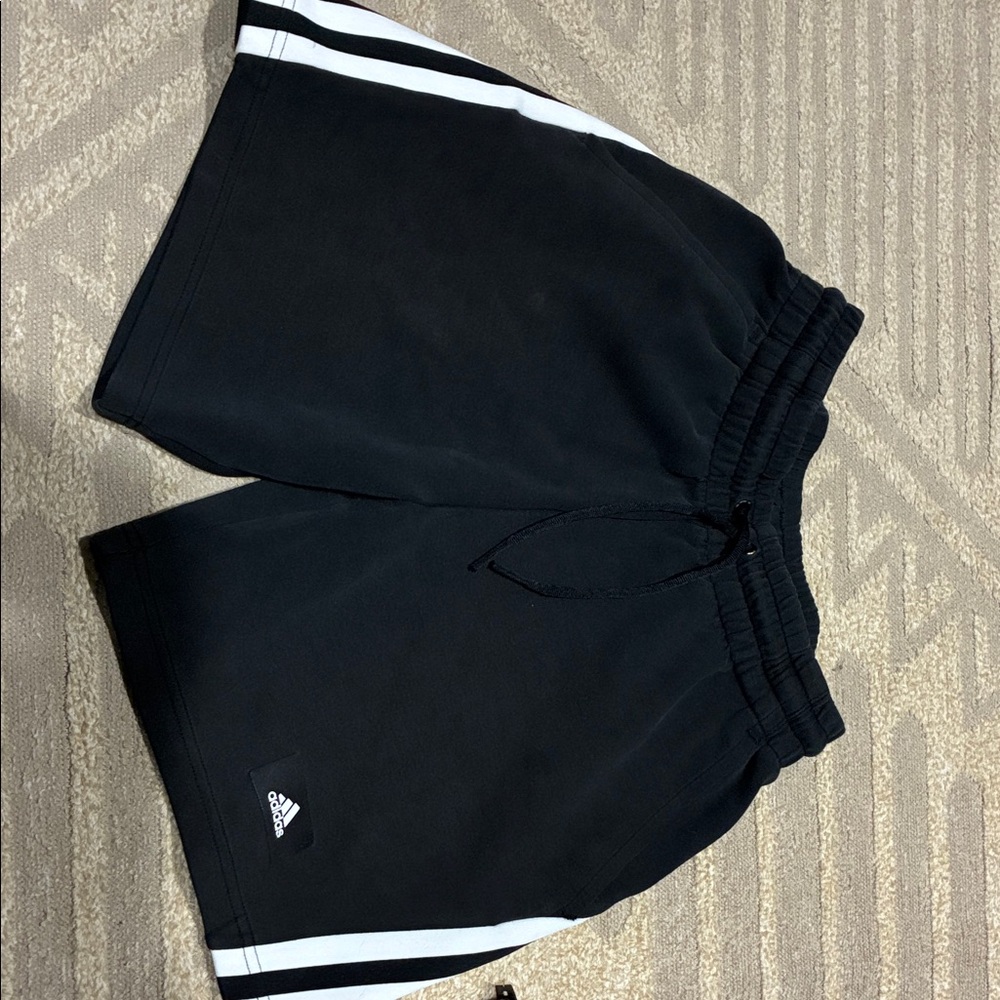 Adidas Black Shorts with White Accents